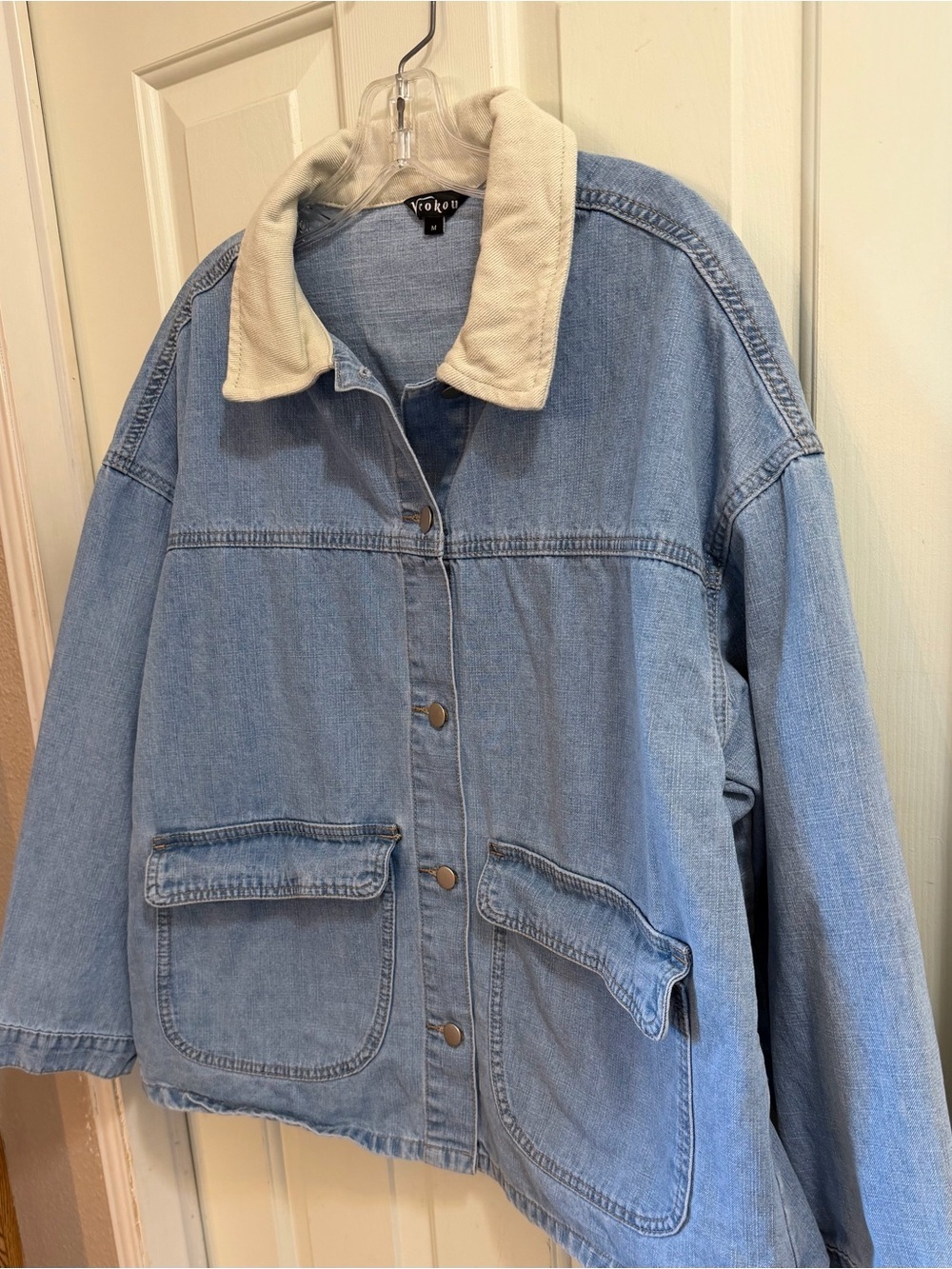 Women’s Yeokou Lightwash Denim Barn Jacket | Farmhouse Coastal Cowgirl | M - Picture 2 of 6
